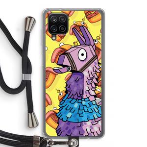 CaseCompany Loot Burger: Samsung Galaxy A12 Transparant Hoesje met koord