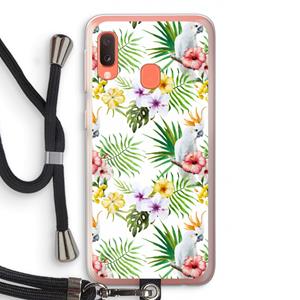 CaseCompany Gele kuif: Samsung Galaxy A20e Transparant Hoesje met koord