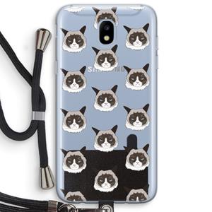 CaseCompany It's a Purrr Case: Samsung Galaxy J5 (2017) Transparant Hoesje met koord