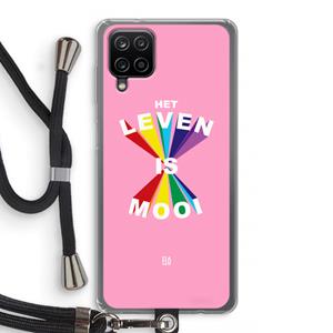 CaseCompany Het Leven Is Mooi: Samsung Galaxy A12 Transparant Hoesje met koord