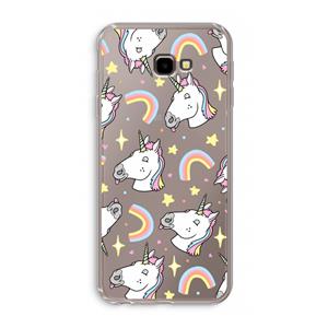 CaseCompany Rainbow Unicorn: Samsung Galaxy J4 Plus Transparant Hoesje