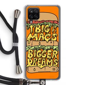 CaseCompany Big Macs Bigger Dreams: Samsung Galaxy A12 Transparant Hoesje met koord