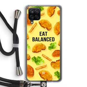 CaseCompany Eat Balanced: Samsung Galaxy A12 Transparant Hoesje met koord