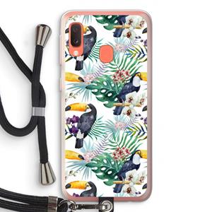 CaseCompany Tukans: Samsung Galaxy A20e Transparant Hoesje met koord