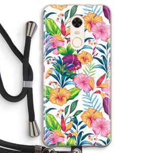CaseCompany Tropisch 2: Xiaomi Redmi 5 Transparant Hoesje met koord
