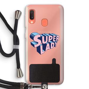 CaseCompany Superlady: Samsung Galaxy A20e Transparant Hoesje met koord