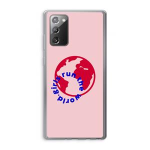 CaseCompany Run The World: Samsung Galaxy Note 20 / Note 20 5G Transparant Hoesje