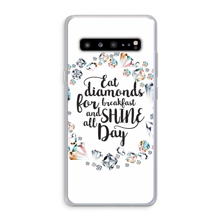CaseCompany Diamonds: Samsung Galaxy S10 5G Transparant Hoesje
