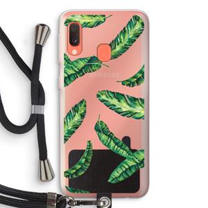 CaseCompany Lange bladeren: Samsung Galaxy A20e Transparant Hoesje met koord
