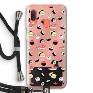 CaseCompany Sushi time: Samsung Galaxy A20e Transparant Hoesje met koord