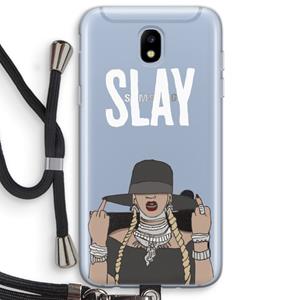 CaseCompany Slay All Day: Samsung Galaxy J5 (2017) Transparant Hoesje met koord
