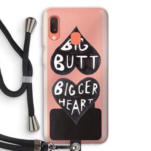 CaseCompany Big butt bigger heart: Samsung Galaxy A20e Transparant Hoesje met koord