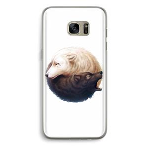 CaseCompany Yin Yang Wolves: Samsung Galaxy S7 Edge Transparant Hoesje