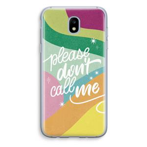 CaseCompany Don't call: Samsung Galaxy J5 (2017) Transparant Hoesje