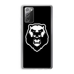 CaseCompany Angry Bear (black): Samsung Galaxy Note 20 / Note 20 5G Transparant Hoesje