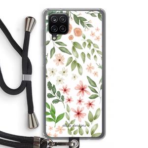 CaseCompany Botanical sweet flower heaven: Samsung Galaxy A12 Transparant Hoesje met koord