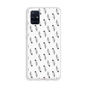 CaseCompany Pluimen: Galaxy A51 4G Transparant Hoesje