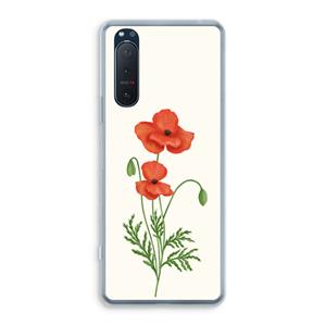 CaseCompany Red poppy: Sony Xperia 5 II Transparant Hoesje