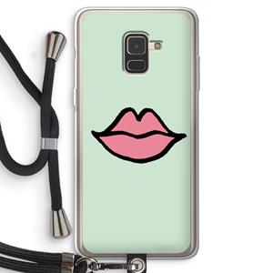 CaseCompany Kusje: Samsung Galaxy A8 (2018) Transparant Hoesje met koord