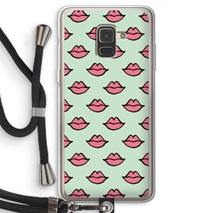 CaseCompany Lipjes: Samsung Galaxy A8 (2018) Transparant Hoesje met koord