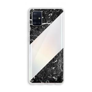 CaseCompany Zwart marmer: Galaxy A51 4G Transparant Hoesje