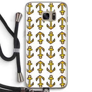 CaseCompany Musketon Anchor: Samsung Galaxy S7 Edge Transparant Hoesje met koord