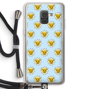CaseCompany Leeuwenkoppen: Samsung Galaxy A8 (2018) Transparant Hoesje met koord