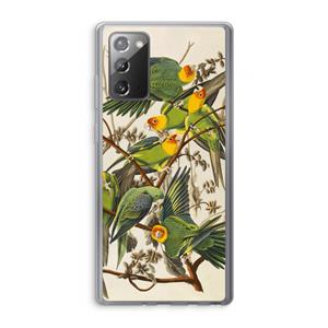 CaseCompany Carolinaparkiet: Samsung Galaxy Note 20 / Note 20 5G Transparant Hoesje