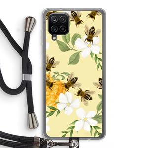 CaseCompany No flowers without bees: Samsung Galaxy A12 Transparant Hoesje met koord