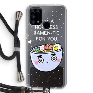 CaseCompany I'm A Hopeless Ramen-Tic For You: Samsung Galaxy M31 Transparant Hoesje met koord