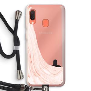 CaseCompany Peach bath: Samsung Galaxy A20e Transparant Hoesje met koord