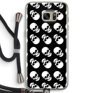 CaseCompany Musketon Skulls: Samsung Galaxy S7 Edge Transparant Hoesje met koord