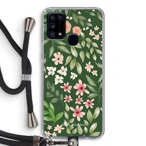 CaseCompany Botanical green sweet flower heaven: Samsung Galaxy M31 Transparant Hoesje met koord