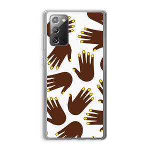 CaseCompany Hands dark: Samsung Galaxy Note 20 / Note 20 5G Transparant Hoesje
