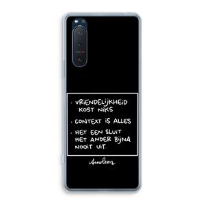 CaseCompany Mijn Motto's: Sony Xperia 5 II Transparant Hoesje