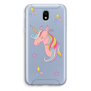 CaseCompany Roze eenhoorn: Samsung Galaxy J5 (2017) Transparant Hoesje