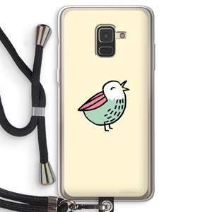 CaseCompany Birdy: Samsung Galaxy A8 (2018) Transparant Hoesje met koord