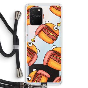 CaseCompany Hamburger: Samsung Galaxy S10 Lite Transparant Hoesje met koord