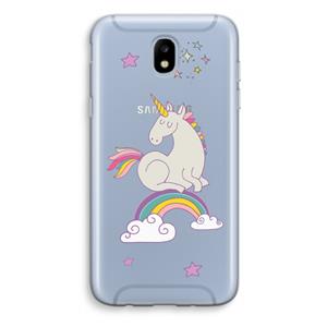 CaseCompany Regenboog eenhoorn: Samsung Galaxy J5 (2017) Transparant Hoesje