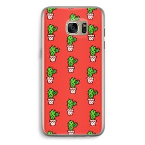 CaseCompany Mini cactus: Samsung Galaxy S7 Edge Transparant Hoesje