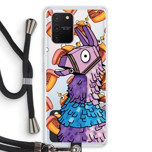 CaseCompany Loot Burger: Samsung Galaxy S10 Lite Transparant Hoesje met koord