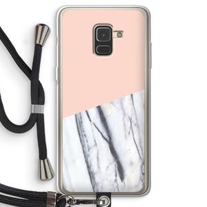 CaseCompany A touch of peach: Samsung Galaxy A8 (2018) Transparant Hoesje met koord