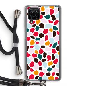 CaseCompany Colored Giraffe: Samsung Galaxy A12 Transparant Hoesje met koord