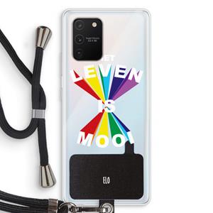 CaseCompany Het Leven Is Mooi: Samsung Galaxy S10 Lite Transparant Hoesje met koord