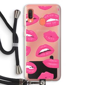 CaseCompany Bite my lip: Samsung Galaxy A20e Transparant Hoesje met koord