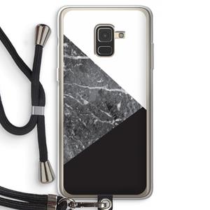 CaseCompany Combinatie marmer: Samsung Galaxy A8 (2018) Transparant Hoesje met koord