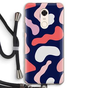 CaseCompany Memphis Shapes Pink: Xiaomi Redmi 5 Transparant Hoesje met koord