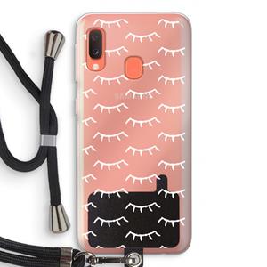CaseCompany Wimpers: Samsung Galaxy A20e Transparant Hoesje met koord