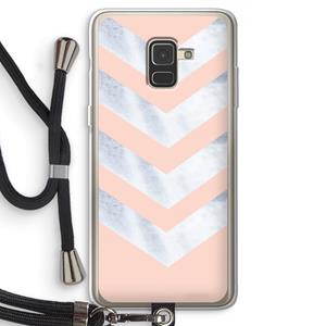 CaseCompany Marmeren pijlen: Samsung Galaxy A8 (2018) Transparant Hoesje met koord