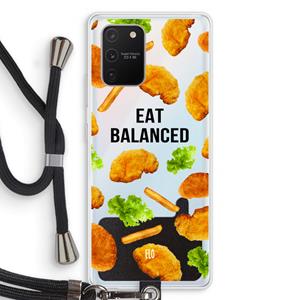 CaseCompany Eat Balanced: Samsung Galaxy S10 Lite Transparant Hoesje met koord